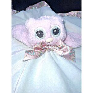 Bearington Baby Collection Owl Lovey Security Blanket Rattle 19” X 19”
